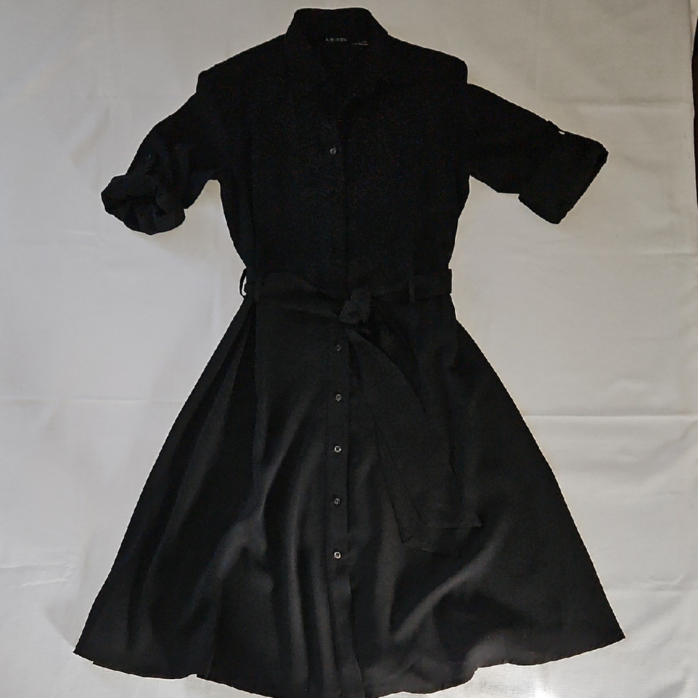 Ralph Lauren Elegant Black Long Sleeve Dress